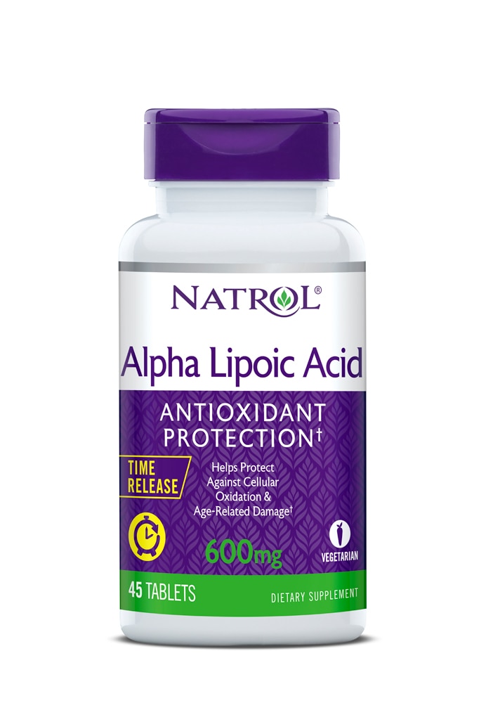 Альфа-липоевая кислота с пролонгированным действием - 600 мг - 45 таблеток - Natrol Natrol