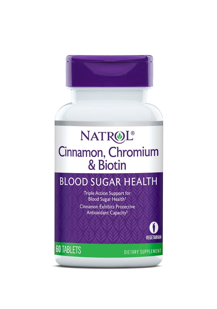 Cinnamon, Chromium & Biotin -- 60 Tablets (Таблетки) Natrol