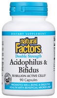 Acidophilus и Bifidus - 10 миллиардов клеток - 90 капсул - Natural Factors Natural Factors