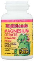 BigFriends® Магний Цитрат, Жевательные Таблетки с Вкусом Жвачки - 50 мг - 60 таблеток - Natural Factors Natural Factors