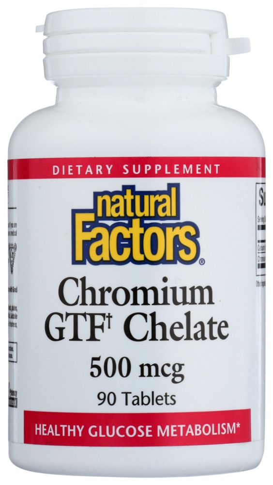 Chromium GTF Chelate -- 500 mcg - 90 Tablets (Таблетки) Natural Factors