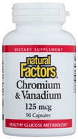 Хром и ванадий Natural Factors -- 125 мкг -- 90 капсул Natural Factors