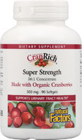 CranRich Super Strength Клюква – 500 мг – 90 мягких таблеток Natural Factors