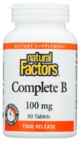 Natural Factors Complete B — 100 мг — 90 таблеток Natural Factors