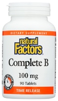 Complete B -- 100 mg - 90 Tablets (Таблетки) Natural Factors