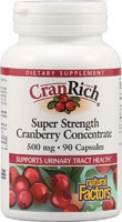 Natural Factors CranRich® Суперсильный концентрат клюквы -- 500 мг -- 90 капсул Natural Factors