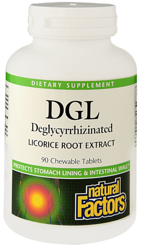 DGL Экстракт Корня Солодки без Глицирризина - 90 жевательных таблеток - Natural Factors Natural Factors