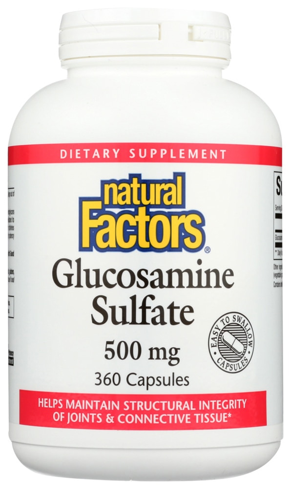 Глюкозамина сульфат Natural Factors -- 500 мг -- 360 капсул Natural Factors