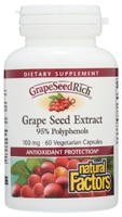 GrapeSeedRich™ Grape Seed Extract -- 100 mg - 60 Capsules (Капсулы) Natural Factors