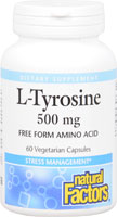 Natural Factors L-тирозин -- 500 мг -- 60 вегетарианских капсул Natural Factors