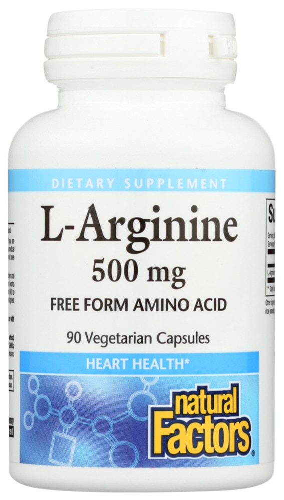 Natural Factors L-аргинин -- 500 мг -- 90 вегетарианских капсул Natural Factors