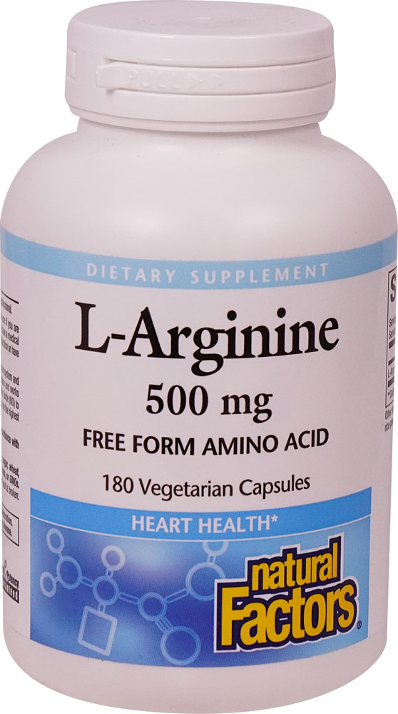 Natural Factors L-аргинин - 500 мг - 180 вегетарианских капсул Natural Factors