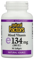 Mixed Vitamin E 134 mg -- 200 IU - 90 Softgels (Мягкие капсулы) Natural Factors