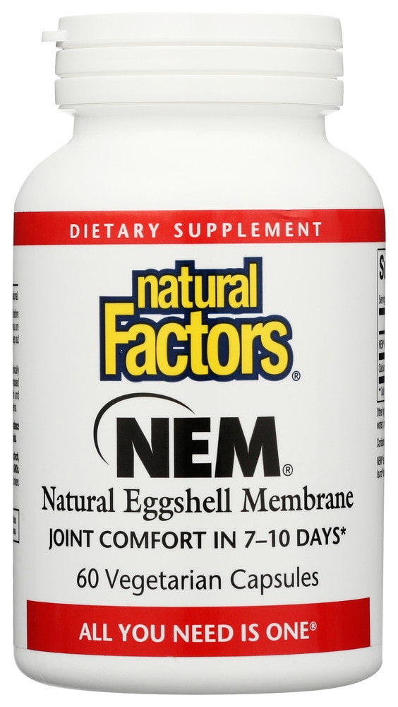 NEM Натуральная мембрана из яичной скорлупы, 60 вегетарианских капсул Natural Factors