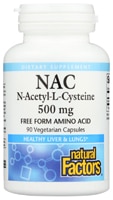 NAC N-Ацетил-L-Цистеин - 500 мг - 90 вегетарианских капсул - Natural Factors Natural Factors