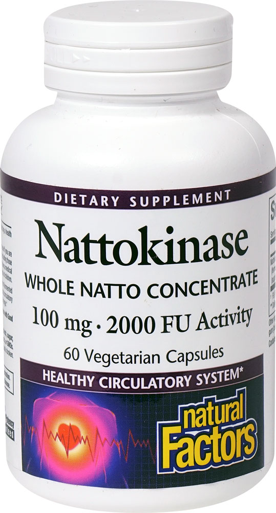 Nattokinase - 100 мг - 60 растительных капсул - Natural Factors Natural Factors