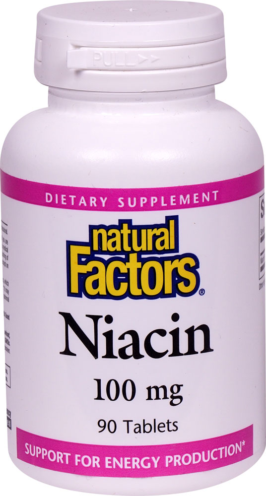 Niacin -- 100 mg - 90 Tablets (Таблетки) Natural Factors