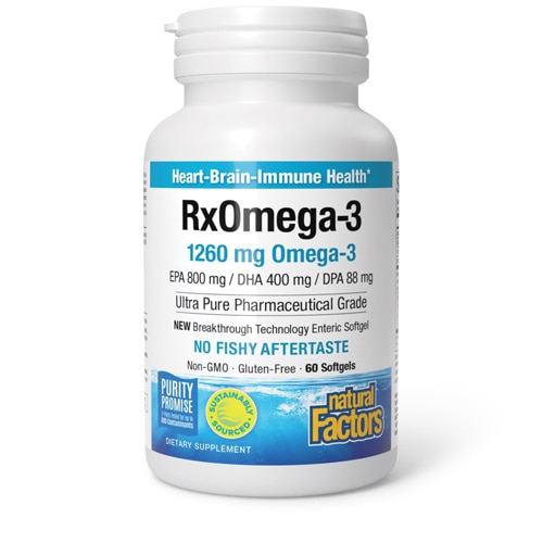 RxOmega-3 — 1260 мг — 60 мягких таблеток Natural Factors