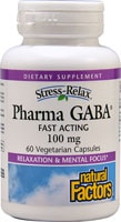 Stress-Relax® Pharma GABA™ — 100 мг — 60 вегетарианских капсул Natural Factors