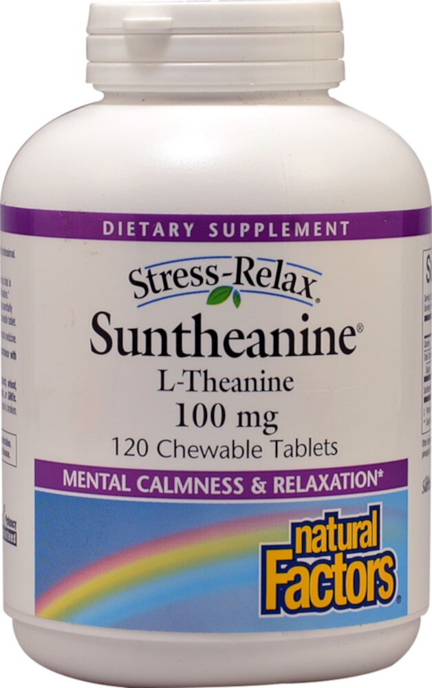 Natural Factors Stress-Relax® Suntheanine® L-Theanine -- 100 мг -- 120 жевательных таблеток Natural Factors