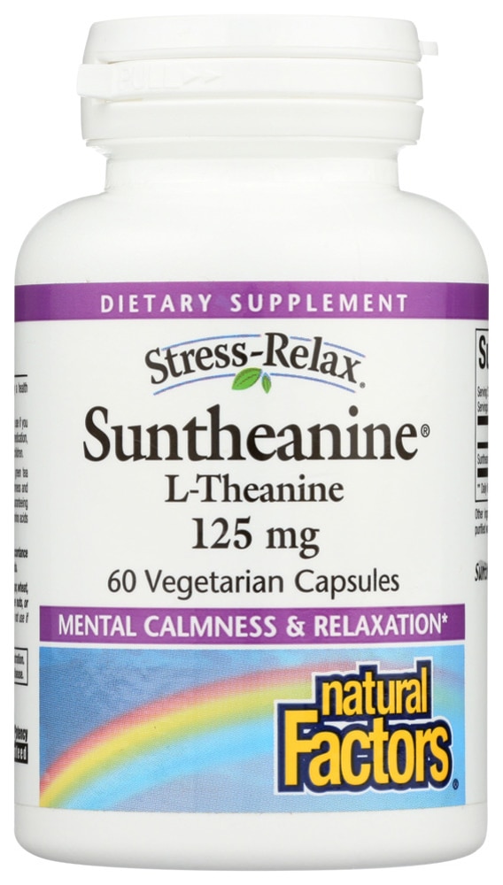 Natural Factors Stress-Relax® Suntheanine® L-теанин -- 125 мг -- 60 вегетарианских капсул Natural Factors