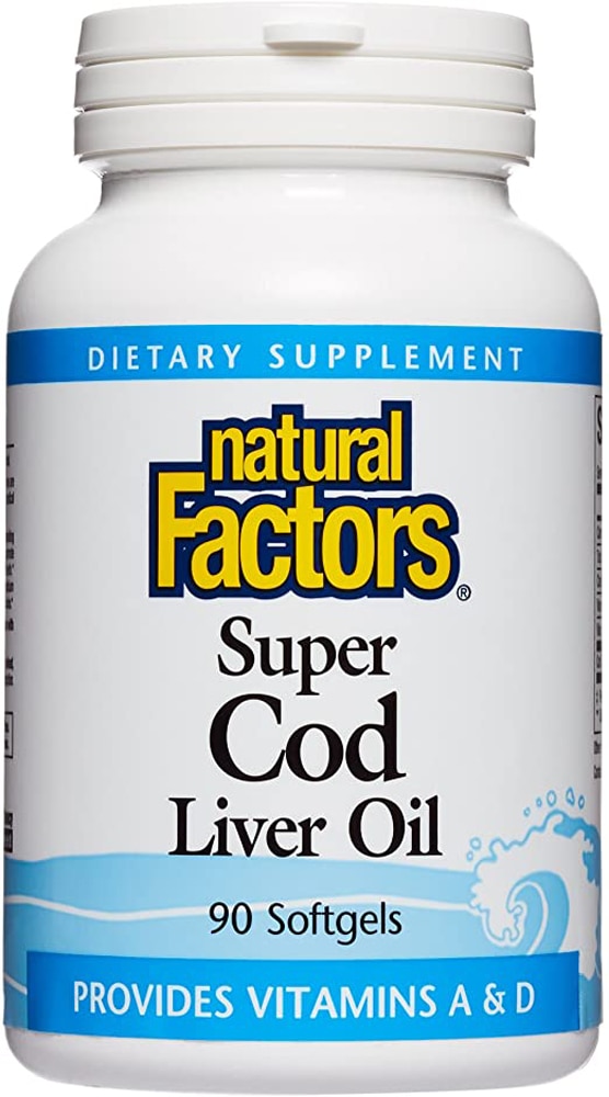 Natural Factors Супер жир печени трески – 90 мягких капсул Natural Factors