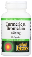 Куркума и Бромелаин - 450 мг - 90 капсул - Natural Factors Natural Factors