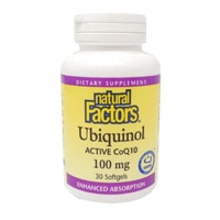 Natural Factors Ubiquinol QH® Active CoQ10 — 100 мг — 30 мягких капсул Natural Factors