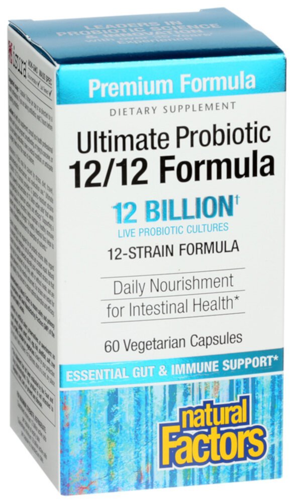 Ultimate Probiotic 12-12 Formula -- 12 billion cells - 60 Vegetarian Capsules (Вегетарианские капсулы) Natural Factors