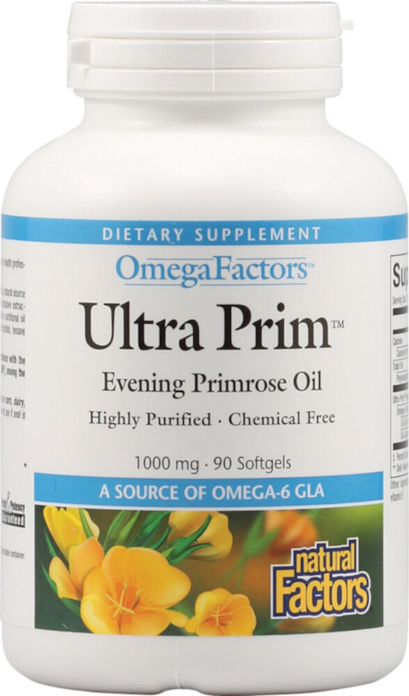 Масло вечерней примулы Ultra Prim - 1000 мг - 90 мягких капсул - Natural Factors Natural Factors