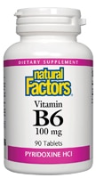 Natural Factors Витамин B6 - 100 мг - 90 таблеток Natural Factors