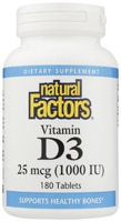 Natural Factors Витамин D3 - 1000 МЕ - 180 таблеток Natural Factors