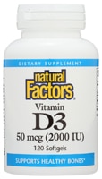 Natural Factors Витамин D3 – 2000 МЕ – 120 капсул Natural Factors