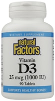 Vitamin D3 -- 1000 IU - 90 Tablets (Таблетки) Natural Factors