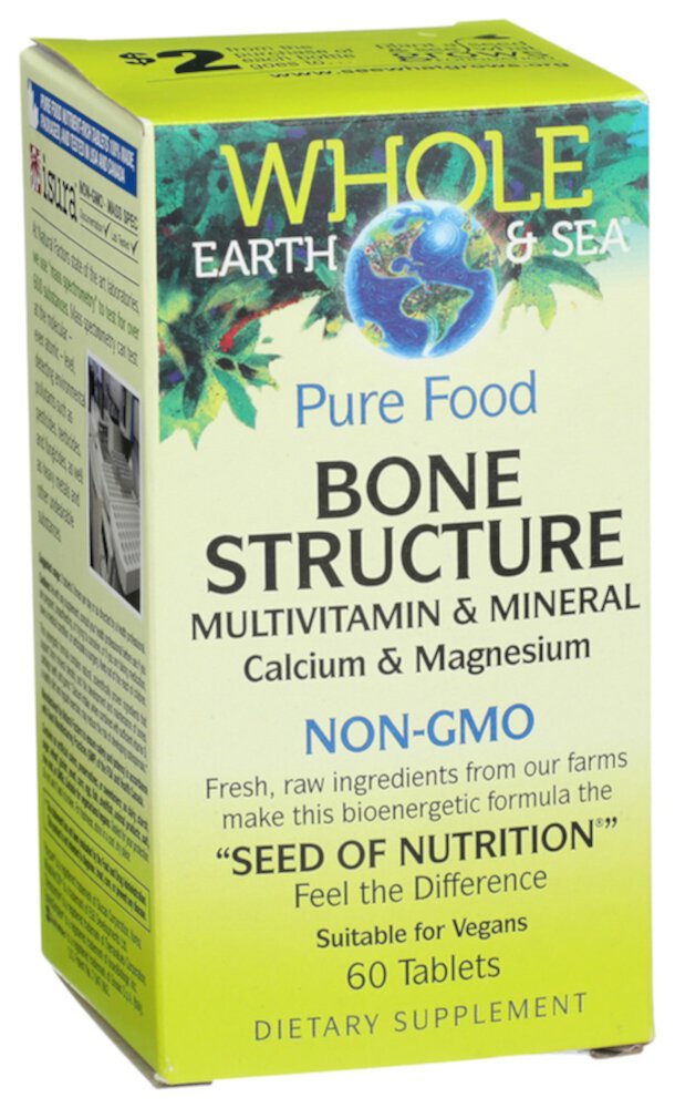 Whole Earth & Sea Bone Structure Multivitamin & Mineral -- 60 Tablets (Таблетки) Natural Factors