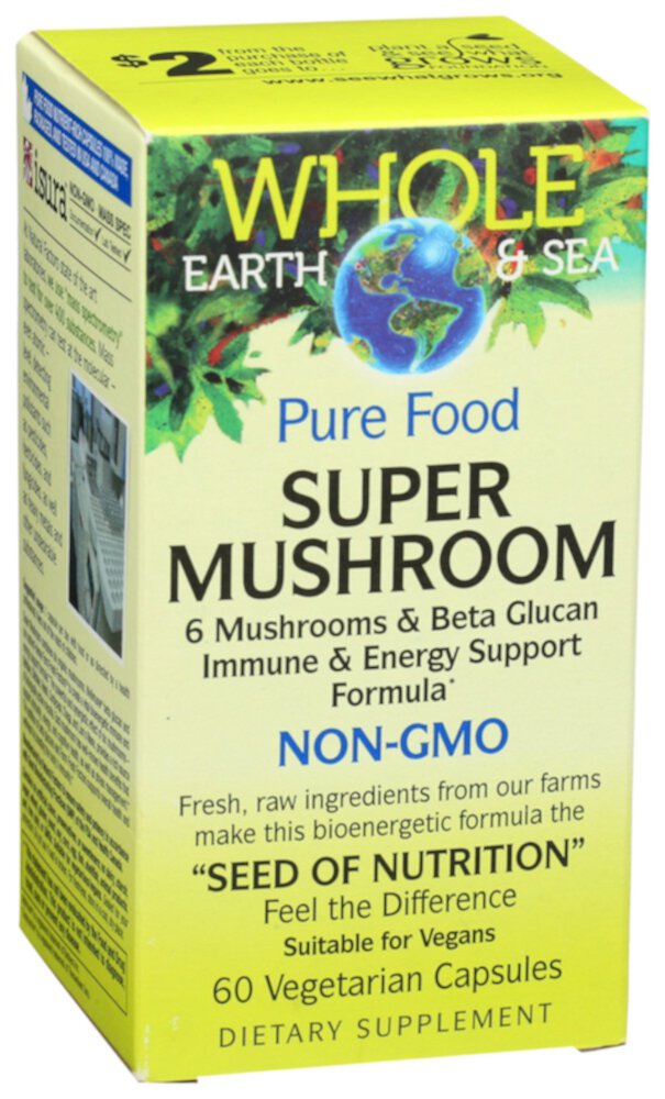 Whole Earth & Sea Super Mushroom -- 60 Vegetarian Capsules (Вегетарианские капсулы) Natural Factors