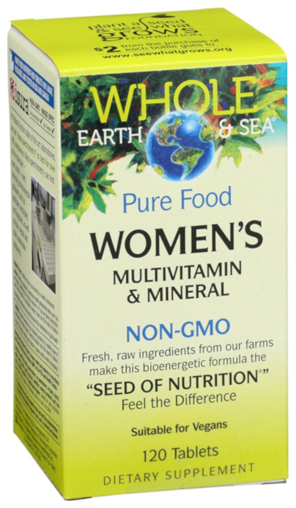 Natural Factors Whole Earth & Sea® Мультивитамины и минералы для женщин -- 120 таблеток Natural Factors