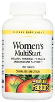 MultiStart для женщин, 180 таблеток Natural Factors