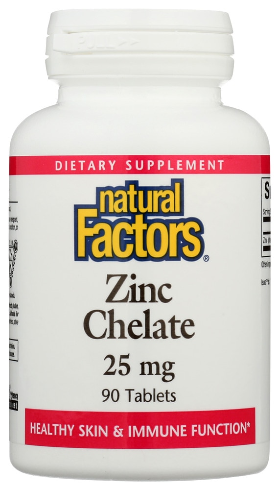 Цинк Хелат - 25 мг - 90 таблеток - Natural Factors Natural Factors