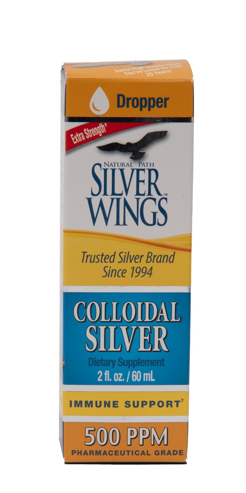 Коллоидное серебро Natural Path Silver Wings — 500 частей на миллион — 2 жидких унции Natural Path Silver Wings