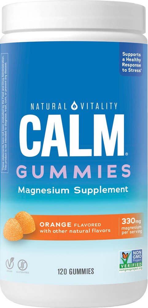 Жевательные конфеты Calm, Апельсин - Магний - 120 жевательных конфет - Natural Vitality Natural Vitality
