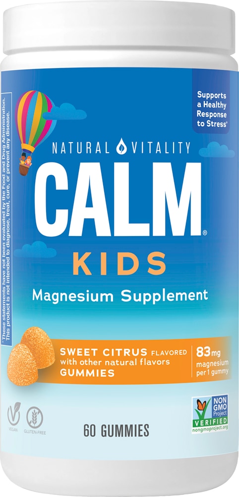 Calm Kids Gummies, Сладкий цитрус - 60 жевательных мармеладок - Natural Vitality Natural Vitality