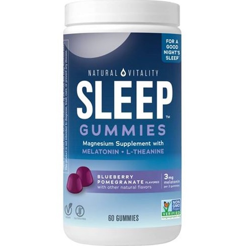 Calm Sleep Gummies (Жевательные конфеты) Magnesium Blueberry Pomegranate -- 60 Gummies Natural Vitality