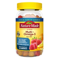 Adult Gummies (Жевательные конфеты) Multi for Him plus Omega-3s Lemon Orange & Strawberry -- 80 Gummies Nature Made