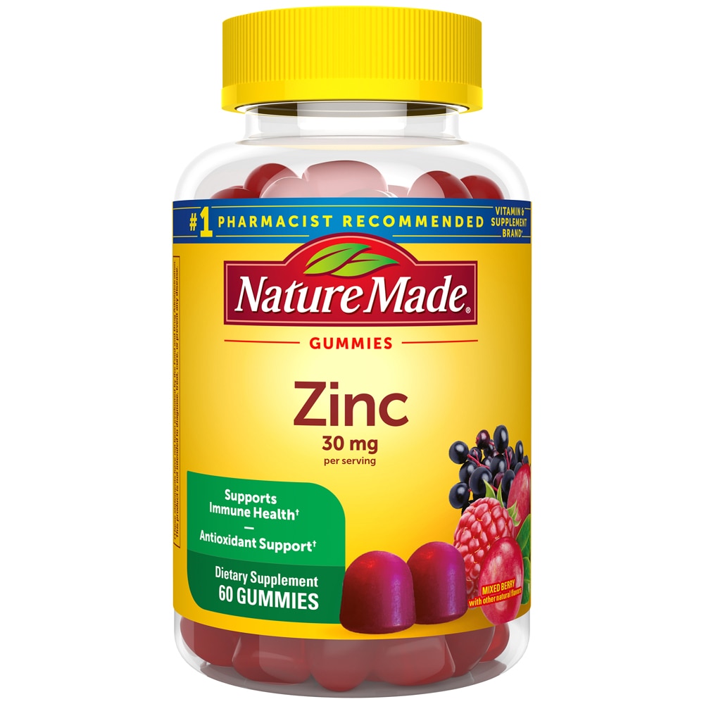 Nature Made Extra Strength Zinc Gummies Mixed Berry -- 60 жевательных конфет Nature Made