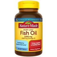 Nature Made Рыбий жир без отрыжки — 1200 мг — 60 жидких мягких желатиновых капсул Nature Made