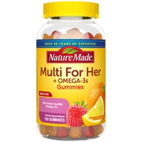 Multi For Her + Omega-3s Gummies (Жевательные конфеты) Strawberry Lemon & Orange -- 150 Gummies Nature Made