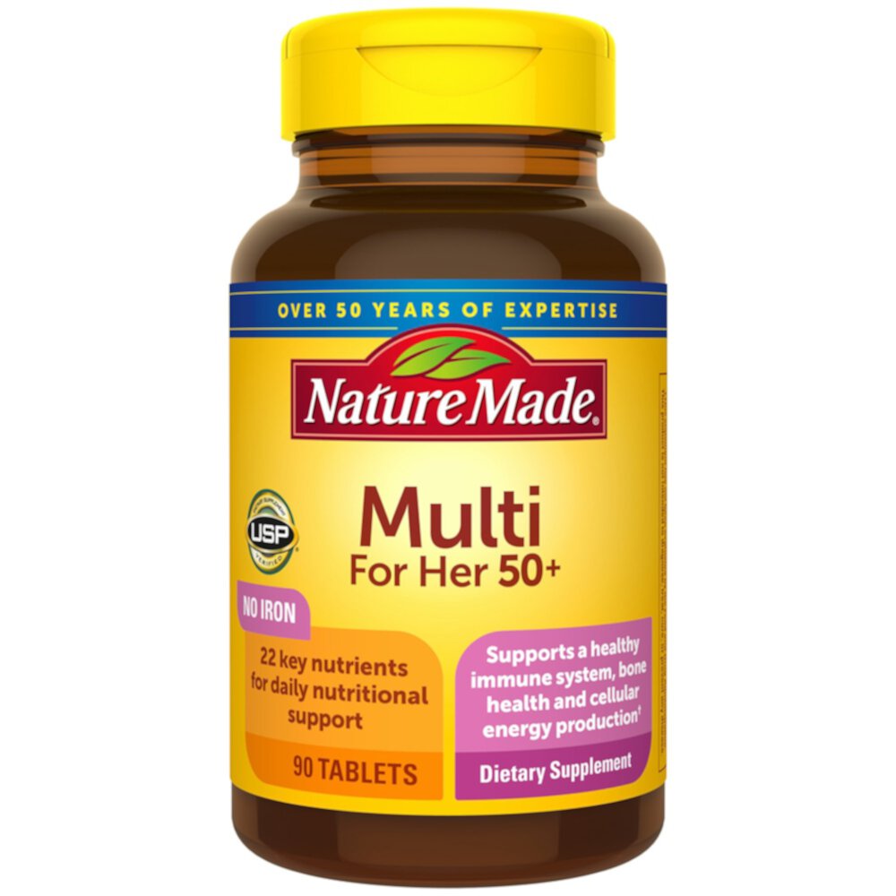 Мультивитамины для женщин 50+ без железа - 90 таблеток - Nature Made Nature Made
