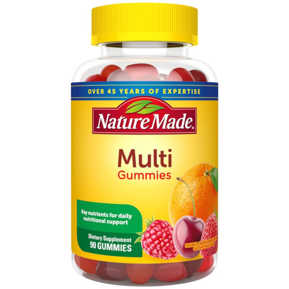 Multi Adult Gummies (Жевательные конфеты) Assorted Fruit -- 90 Gummies Nature Made