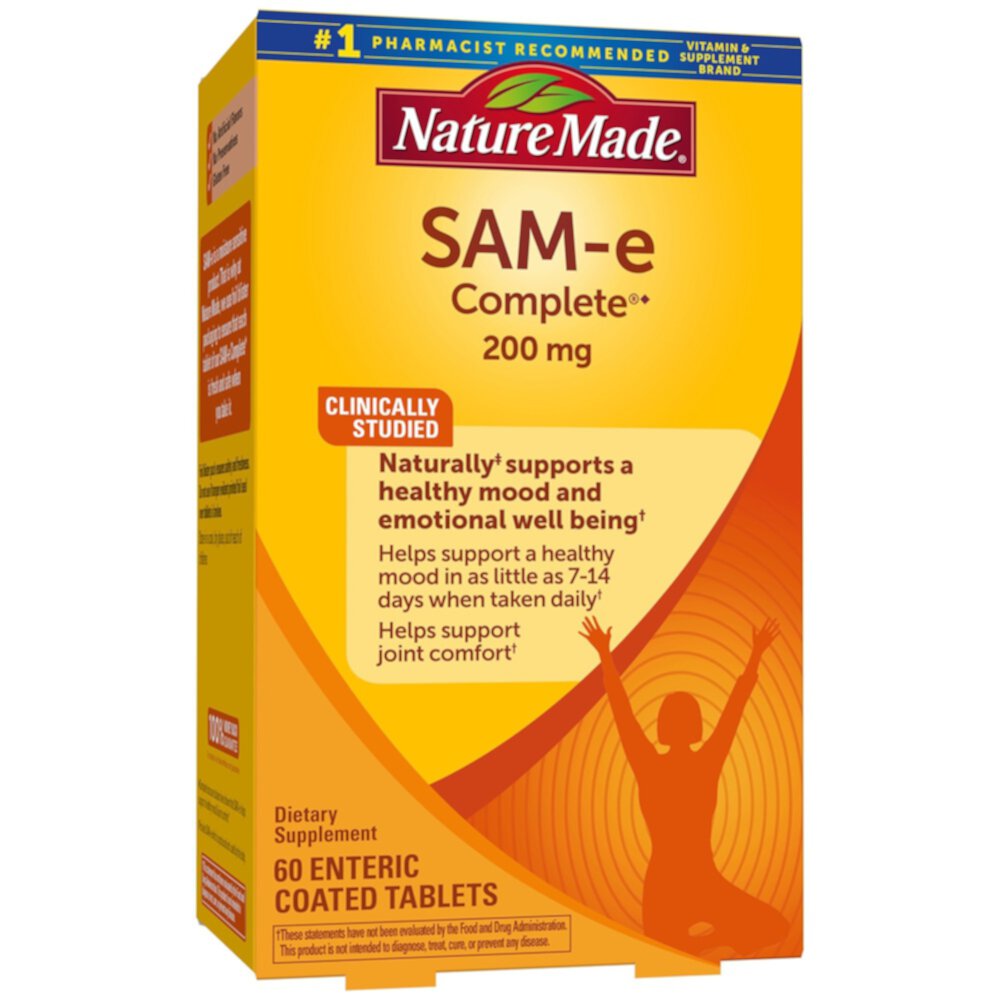 SAM-E Complete -- 200 mg - 60 Enteric-Coated Tablets (Таблетки с покрытием) Nature Made